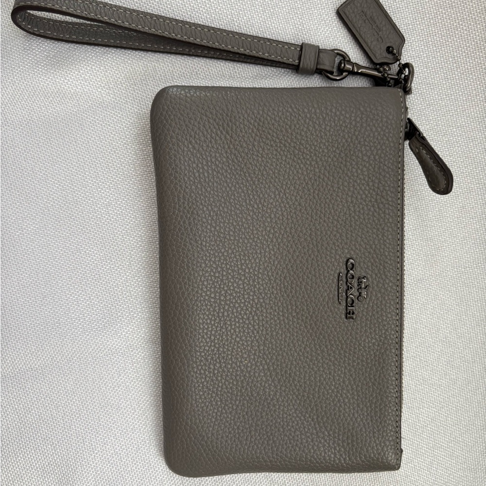 Coach Gray Leather wristlet